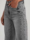 Raw Hem Wide Leg Jeans with Pockets