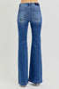 RISEN Full Size Low Rise Flare Jeans with Pockets