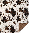 Cowhide faux fur throw blanket