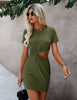 Front Twist Cut Out T-Shirt Dress