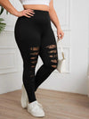 Black lace patchwork leggings (No pockets)