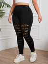 Black lace patchwork leggings (No pockets)