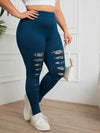 Ocean Blue lace patchwork leggings (No pockets)