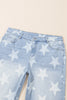 Plus Size Star Straight Leg Jeans with Pockets